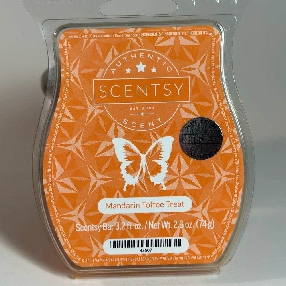 Scentsy Mandarin Toffee Treat Wax Bar 2.6 oz Scent of‎ the Month 43507 Orange